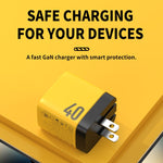 WK WP-U128 40W 듀얼 USB-C/타입-C 인터페이스 갈륨 나이트라이드 충전기, 사양: US 플러그
