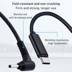 USB-C / Type-C to 4.0 x 1.7mm 노트북 전원 충전 케이블, 케이블 길이: 약 1.5m, Type-C to 4.0 x 1.7mm 총알형 헤드