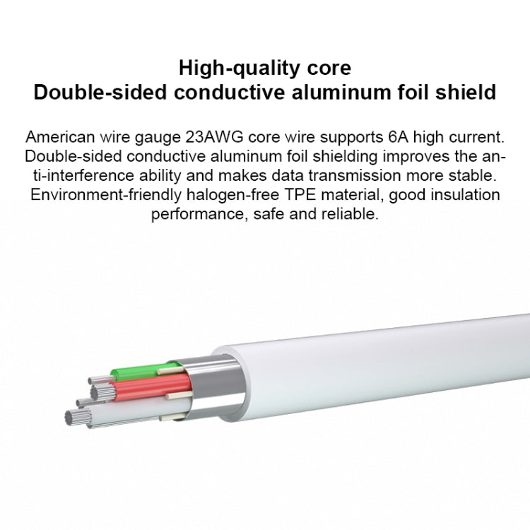 오리지널 화웨이 CC790 USB 타입-A to USB-C / 타입-C 인터페이스 6A 데이터 케이블, 케이블 길이: 1m