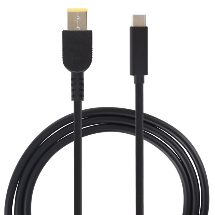 USB-C / Type-C에서 레노버용 대형 사각형 수컷 노트북 전원 충전 케이블, 케이블 길이: 약 1.5m, Type-C에서 대형 사각형
