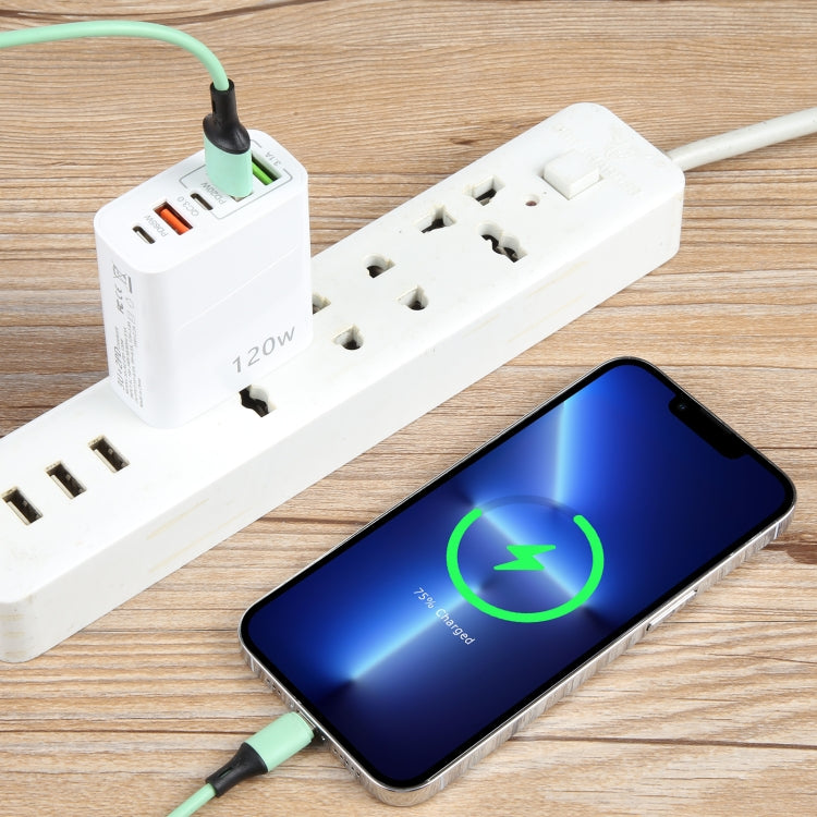 120W 듀얼 PD 타입-C + 3포트 USB 멀티 포트 충전기, US 플러그, US 플러그