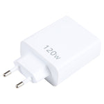 120W 듀얼 PD 타입-C + 3포트 USB 멀티 포트 충전기, EU 플러그, EU 플러그