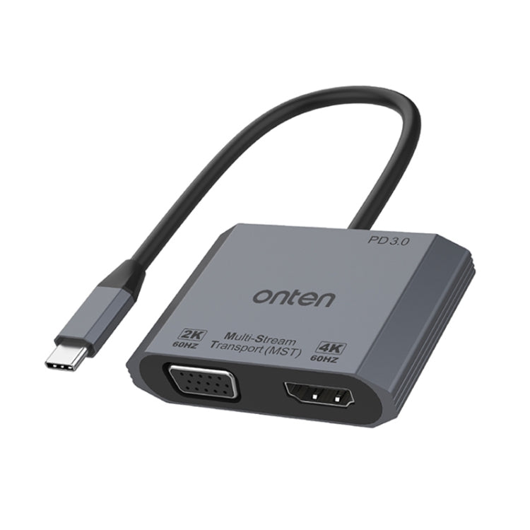 Onten M205 3-in-1 타입-C to HDMI+VGA+PD 고속 충전 비디오 컨버터, M205