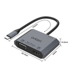 Onten M205 3-in-1 타입-C to HDMI+VGA+PD 고속 충전 비디오 컨버터, M205
