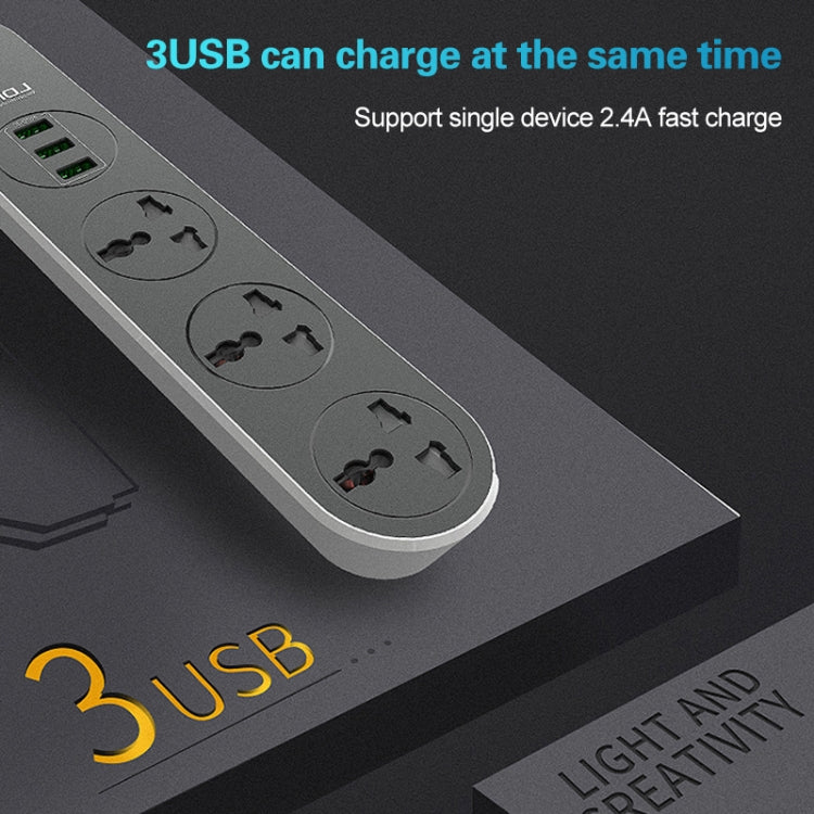 LDNIO SC3301 3포트 USB 여행용 가정용 사무실 소켓, 케이블 길이: 1.6m, 미국 플러그, SAS8610AUS, SAS8610BUS, SAS8610EU, SAS8610UK