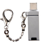 미니 알루미늄 합금 USB 2.0 암형 to USB-C / 타입-C 수형 포트 커넥터 어댑터 체인 포함