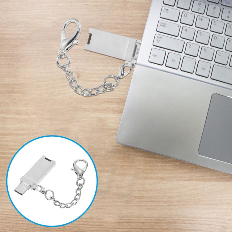 미니 알루미늄 합금 USB 2.0 암형 to USB-C / 타입-C 수형 포트 커넥터 어댑터 체인 포함