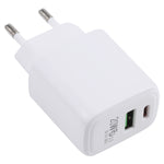 LZ-215A+C 20W QC 3.0 USB + PD 3.0 USB-C / Type-C 고속 충전 여행용 충전기, 유럽 플러그, 유럽 플러그