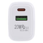 LZ-215A+C 20W QC 3.0 USB + PD 3.0 USB-C / Type-C 고속 충전 여행용 충전기, 유럽 플러그, 유럽 플러그