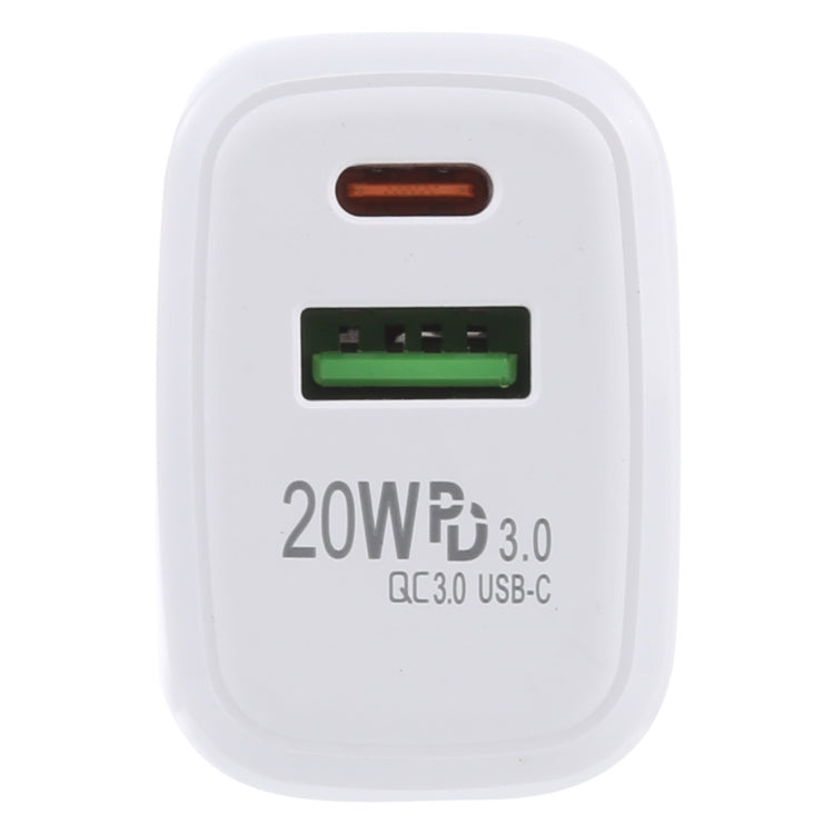 LZ-215A+C 20W QC 3.0 USB + PD 3.0 USB-C / Type-C 고속 충전 여행용 충전기, 유럽 플러그, 유럽 플러그