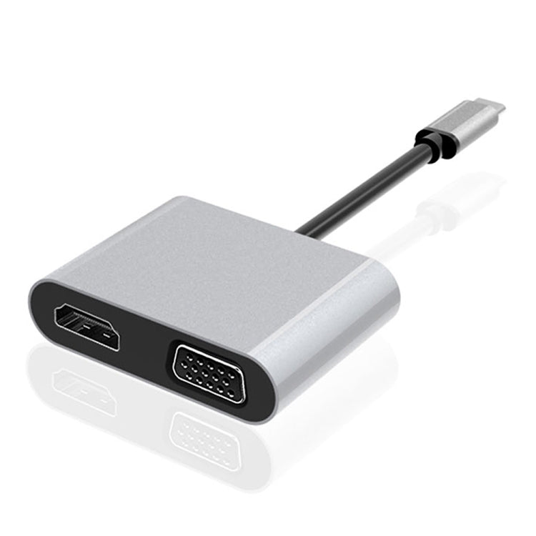 2-in-1 다기능 USB-C / Type-C에서 HDMI+VGA 허브 도킹 스테이션