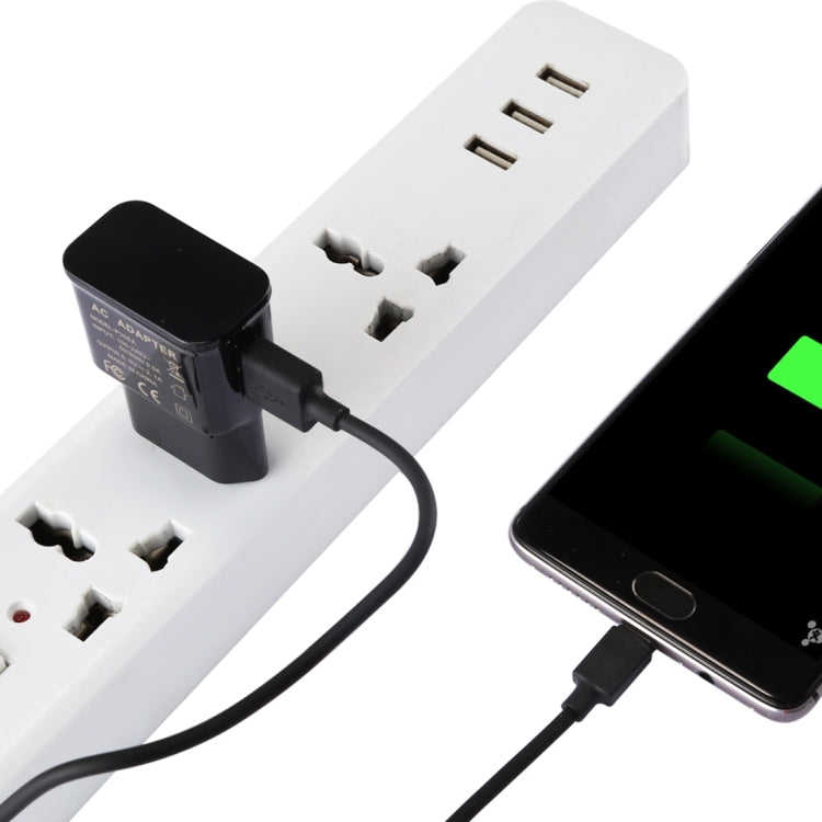 5V 2.1A 지능형 인식 USB 충전기 1m USB to USB-C / Type-C 충전 케이블 포함, 유럽 플러그