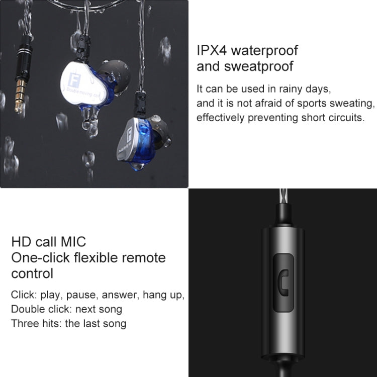 QKZ CK9 HiFi 인이어 4유닛 스포츠 음악 헤드폰