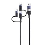 USAMS US-SJ547 U62 USB + Type-C / USB-C to Type-C / USB-C + 8핀 + 마이크로 알루미늄 합금 PD 고속 충전 데이터 케이블, 길이: 1.2m