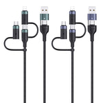 USAMS US-SJ547 U62 USB + Type-C / USB-C to Type-C / USB-C + 8핀 + 마이크로 알루미늄 합금 PD 고속 충전 데이터 케이블, 길이: 1.2m
