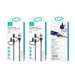 USAMS US-SJ547 U62 USB + Type-C / USB-C to Type-C / USB-C + 8핀 + 마이크로 알루미늄 합금 PD 고속 충전 데이터 케이블, 길이: 1.2m