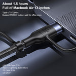 USAMS US-SJ547 U62 USB + Type-C / USB-C to Type-C / USB-C + 8핀 + 마이크로 알루미늄 합금 PD 고속 충전 데이터 케이블, 길이: 1.2m