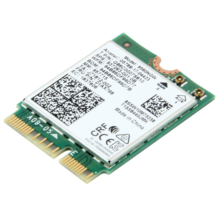 9560NGW 듀얼 밴드 1.73Gbps 무선 인텔 9560ac NGFF 키 E 와이파이 카드 8020.11ac 블루투스 5.0 노트북용 윈도우 10, 9560NGW 인텔 9560ac