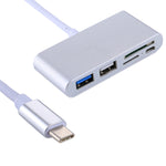 5-in-1 마이크로 SD + SD + USB 3.0 + USB 2.0 + 마이크로 USB 포트 to USB-C / 타입-C OTG 콤보 어댑터 카드 리더기, 태블릿, 스마트폰, PC용, 5-in-1(실버), 5-in-1(골드)