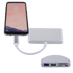 5-in-1 마이크로 SD + SD + USB 3.0 + USB 2.0 + 마이크로 USB 포트 to USB-C / 타입-C OTG 콤보 어댑터 카드 리더기, 태블릿, 스마트폰, PC용, 5-in-1(실버), 5-in-1(골드)