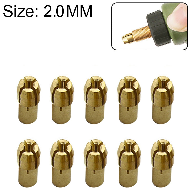 10개 세트 전기 밀 피팅용 3발 구리 클램프 너트, 구멍 직경: 2.0mm, 구멍 직경: 2.0mm