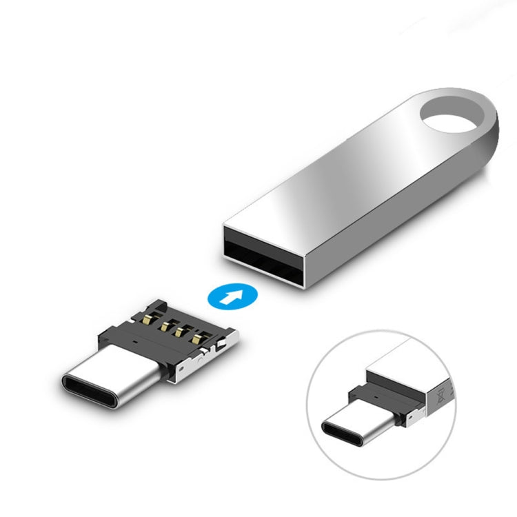미니 알루미늄 합금 USB-C / 타입-C 수형 to USB 암형 OTG 어댑터 커넥터