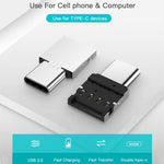 미니 알루미늄 합금 USB-C / 타입-C 수형 to USB 암형 OTG 어댑터 커넥터
