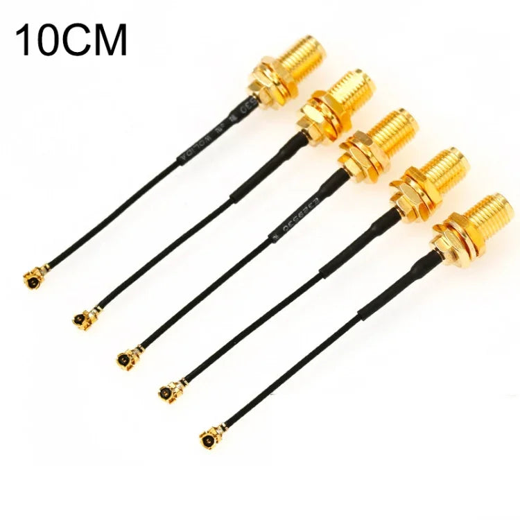 5개 세트 RG178 Ufl / IPX / IPEX to SMA 암 어댑터 브레이드 케이블, 길이: 10cm, 10cm