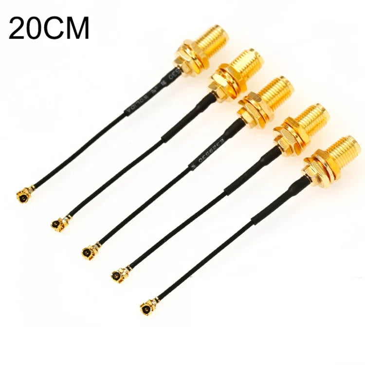 5개 세트 RG178 Ufl / IPX / IPEX to SMA 암컷 어댑터 브레이드 케이블, 길이: 20cm, 20cm