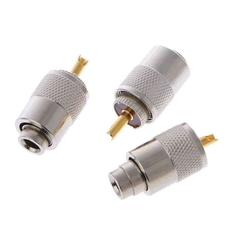 10개 UHF 커넥터 플러그 PL-259 수컷 납땜용 RG8X 동축 케이블