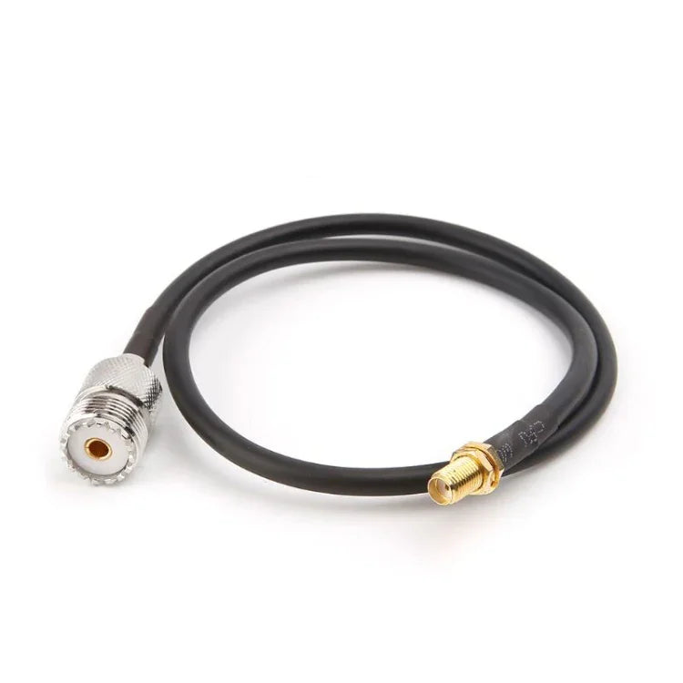 SMA 암컷에서 UHF SO239 PL259 암컷 RG58 돼지꼬리 케이블, 길이: 50cm