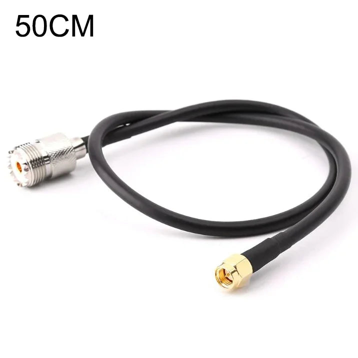RG58 UHF 암 to SMA 수컷 연결 케이블, 길이: 50cm, 길이: 50cm