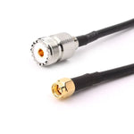RG58 UHF 암컷에서 SMA 수컷 연결 케이블, 길이: 100cm, 길이: 100cm