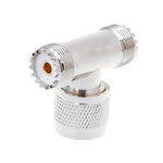T자형 UHF 수컷 PL259에서 2개의 UHF 암컷 어댑터