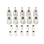 10 PCS UHF female jack coaxial adapter for RF connections and crimping, made of brass and nickel-plated materials.