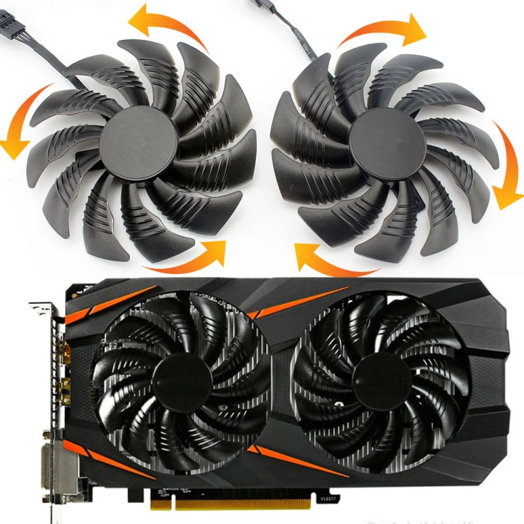 1쌍 88MM 4핀 컴퓨터 그래픽 카드 쿨링 팬 기가바이트 GeForce GTX1060 1070 GTX1050ti GTX960 RX570 RX470용