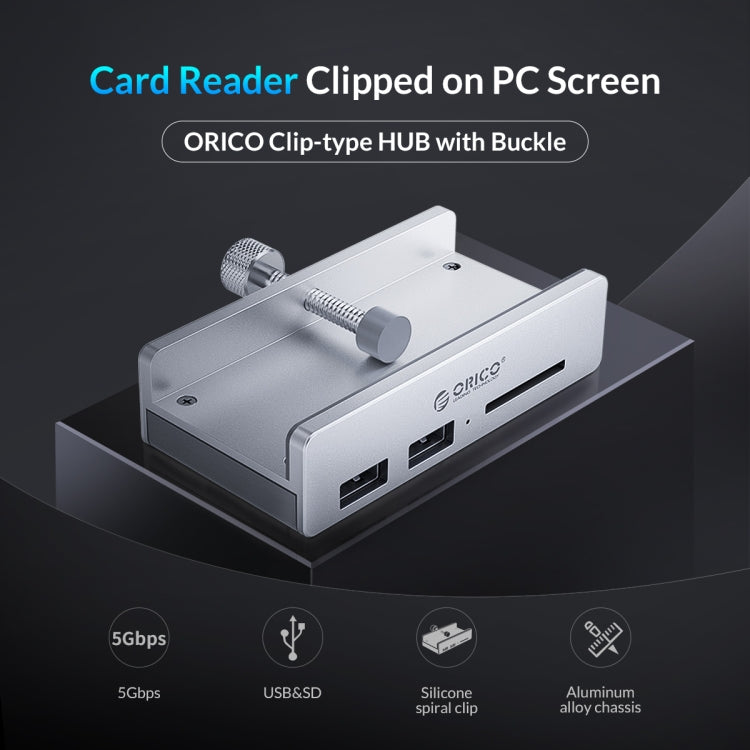 ORICO MH2AC-U3 클립형 2포트 USB3.0 허브 SD 카드 리더기 포함