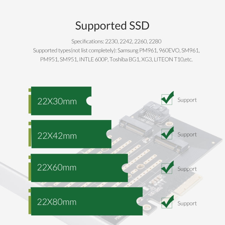 ORICO PDM2 M.2 NVME to PCI-E 3.0 X4 확장 카드