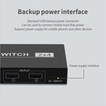 2x4 USB 스위치 2포트 PC 4대 장치 공유용 프린터 키보드 마우스 모니터, 2x4 USB 스위치