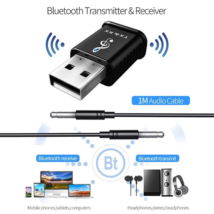 MSD168 2-in-1 블루투스 송수신기 미니 3.5mm AUX 스테레오 무선 블루투스 5.0 어댑터 자동차 TV PC MP3용