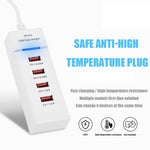 5V 4.1A 4포트 USB 충전기 어댑터 전원 플러그 케이블 포함, 케이블 길이: 1.5m, EU 플러그, EU 플러그