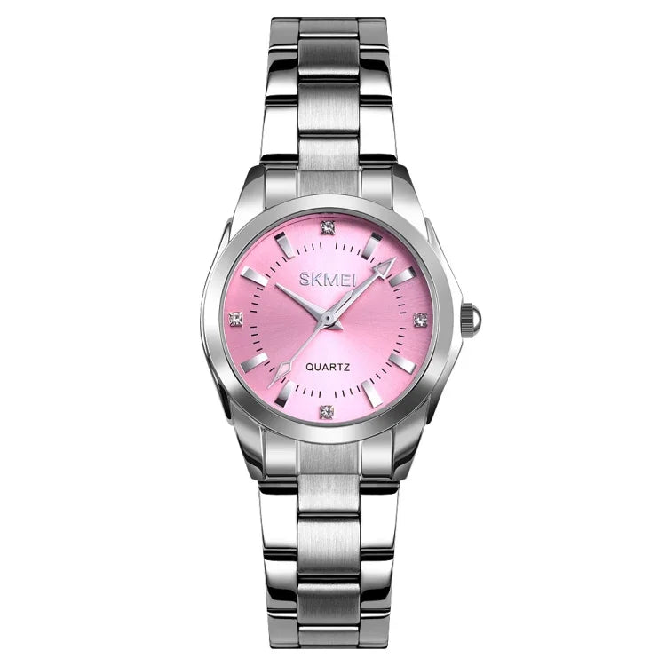 SKmei 1620 섬세한 라인스톤 크리에이티브 캐주얼 방수 쿼츠 여성 시계 스틸 스트랩 시계