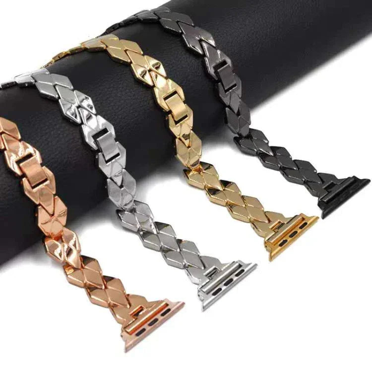 애플 워치 시리즈 5 & 4 44mm / 3 & 2 & 1 42mm 다이아몬드 스테인리스 스틸 밴드, 애플 워치 시리즈 5 & 4 44mm용