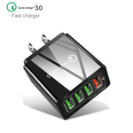 30W QC 3.0 USB + 3 USB 2.0 포트 휴대폰 태블릿 PC 범용 고속 충전기 여행용 충전기, 미국 플러그, 미국 플러그