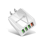30W QC 3.0 USB + 3 USB 2.0 포트 휴대폰 태블릿 PC 범용 고속 충전기 여행용 충전기, 미국 플러그, 미국 플러그