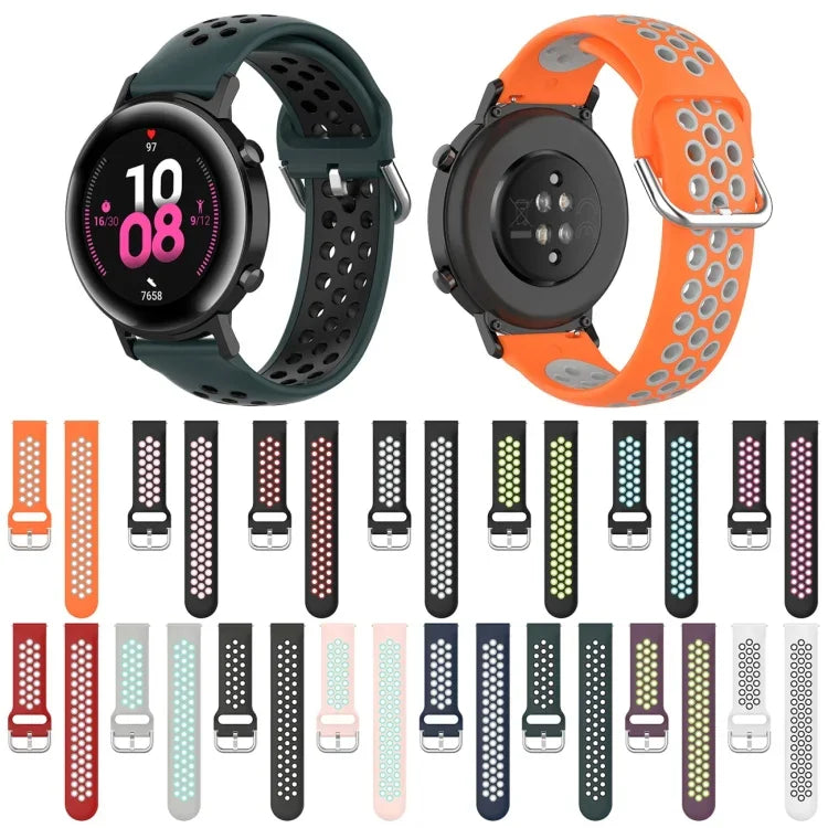 20mm Huami Amazfit GTS / 삼성 갤럭시 워치 액티브 2 / Huawei Watch GT2 42MM 패션 내부 버클 실리콘 스트랩