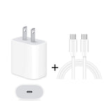 2-in-1 단일 USB-C / 타입-C 포트 여행용 충전기 + 3A PD 3.0 USB-C / 타입-C to USB-C / 타입-C 고속 충전 데이터 케이블 세트, 케이블 길이: 1m, 18W 1m