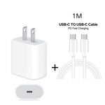 2-in-1 단일 USB-C / 타입-C 포트 여행용 충전기 + 3A PD 3.0 USB-C / 타입-C to USB-C / 타입-C 고속 충전 데이터 케이블 세트, 케이블 길이: 1m, 18W 1m