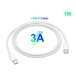 2-in-1 단일 USB-C / 타입-C 포트 여행용 충전기 + 3A PD 3.0 USB-C / 타입-C to USB-C / 타입-C 고속 충전 데이터 케이블 세트, 케이블 길이: 1m, 18W 1m