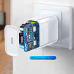 2-in-1 단일 USB-C / 타입-C 포트 여행용 충전기 + 3A PD 3.0 USB-C / 타입-C to USB-C / 타입-C 고속 충전 데이터 케이블 세트, 케이블 길이: 1m, 18W 1m